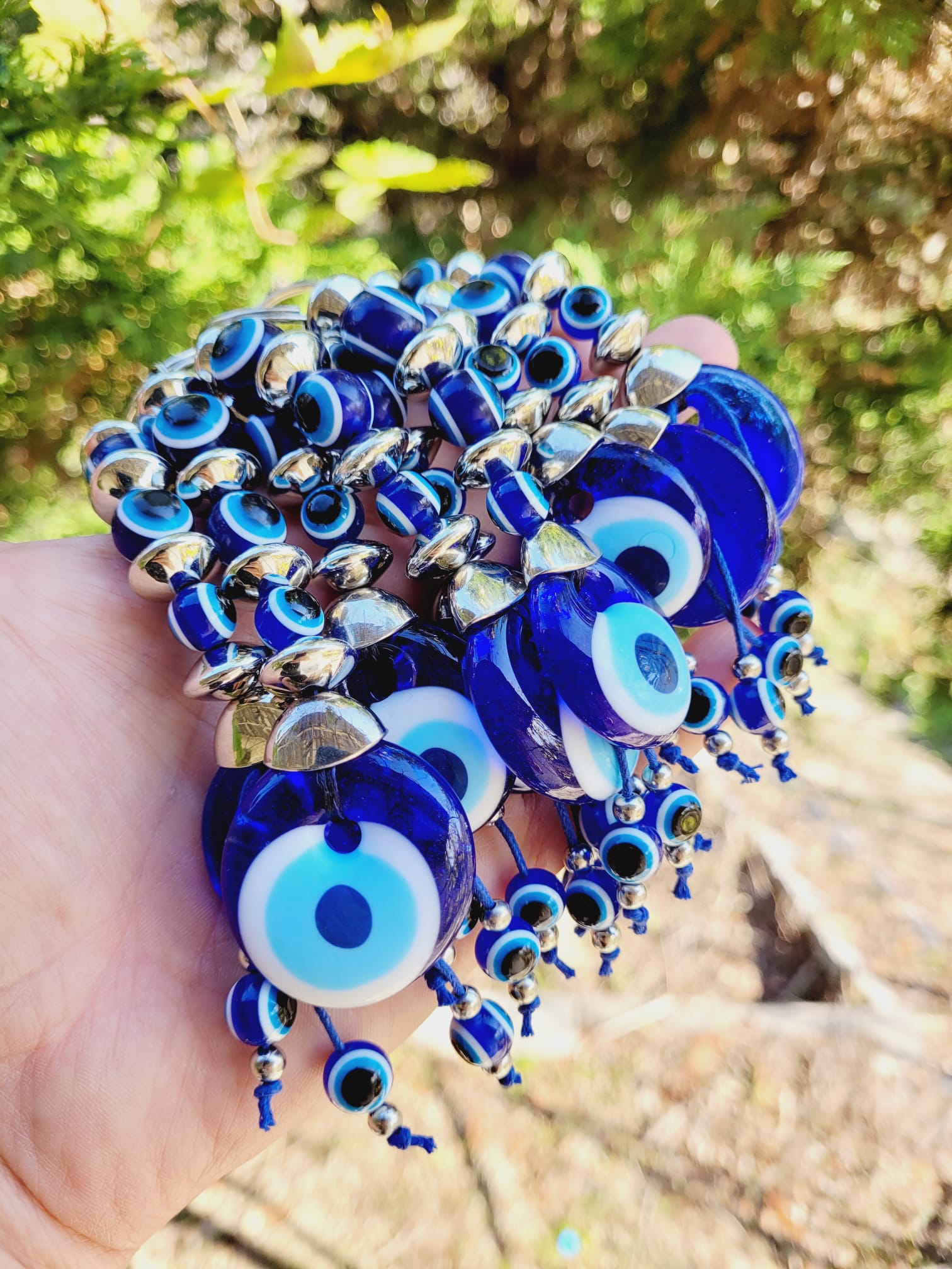 Blue Glass Evil Eye Tassel Charm